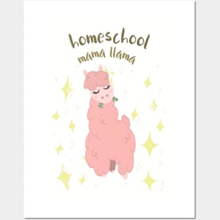 Homeschool Mama Llama in Pink Posters and Art